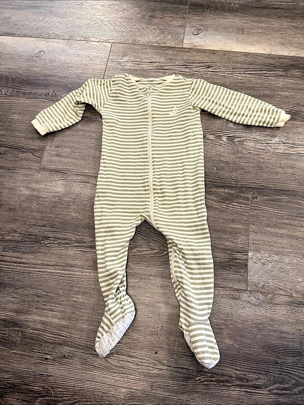 Pekkle Striped Organic Cotton Footie Baby 18M Like New